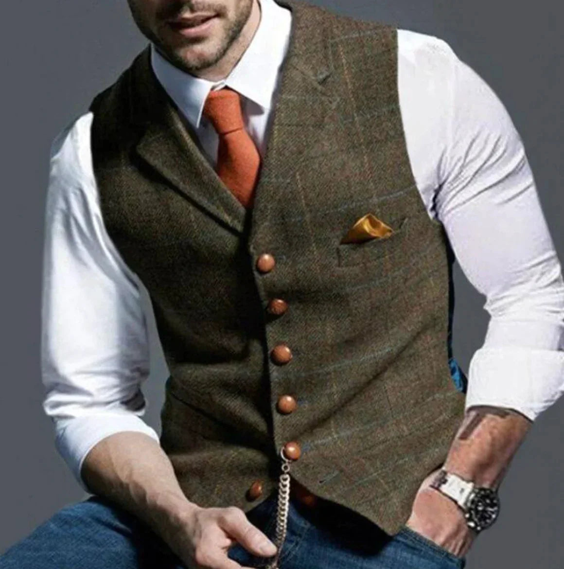 Valentino - Chaleco formal de vestir hombre con botones