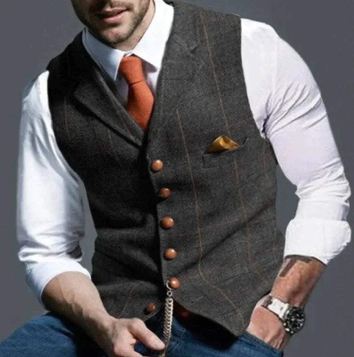 Valentino - Chaleco formal de vestir hombre con botones