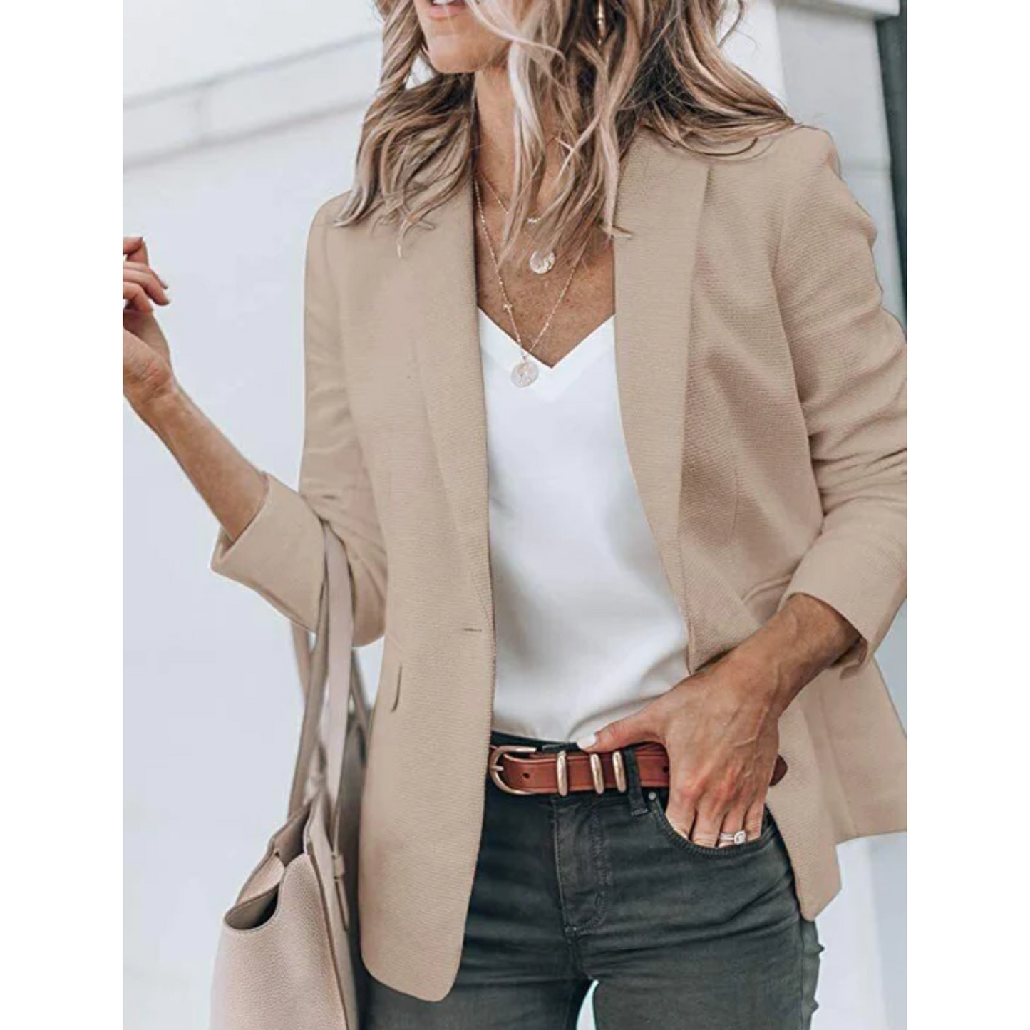 Aurora - Blazer mujer manga larga corte clásico