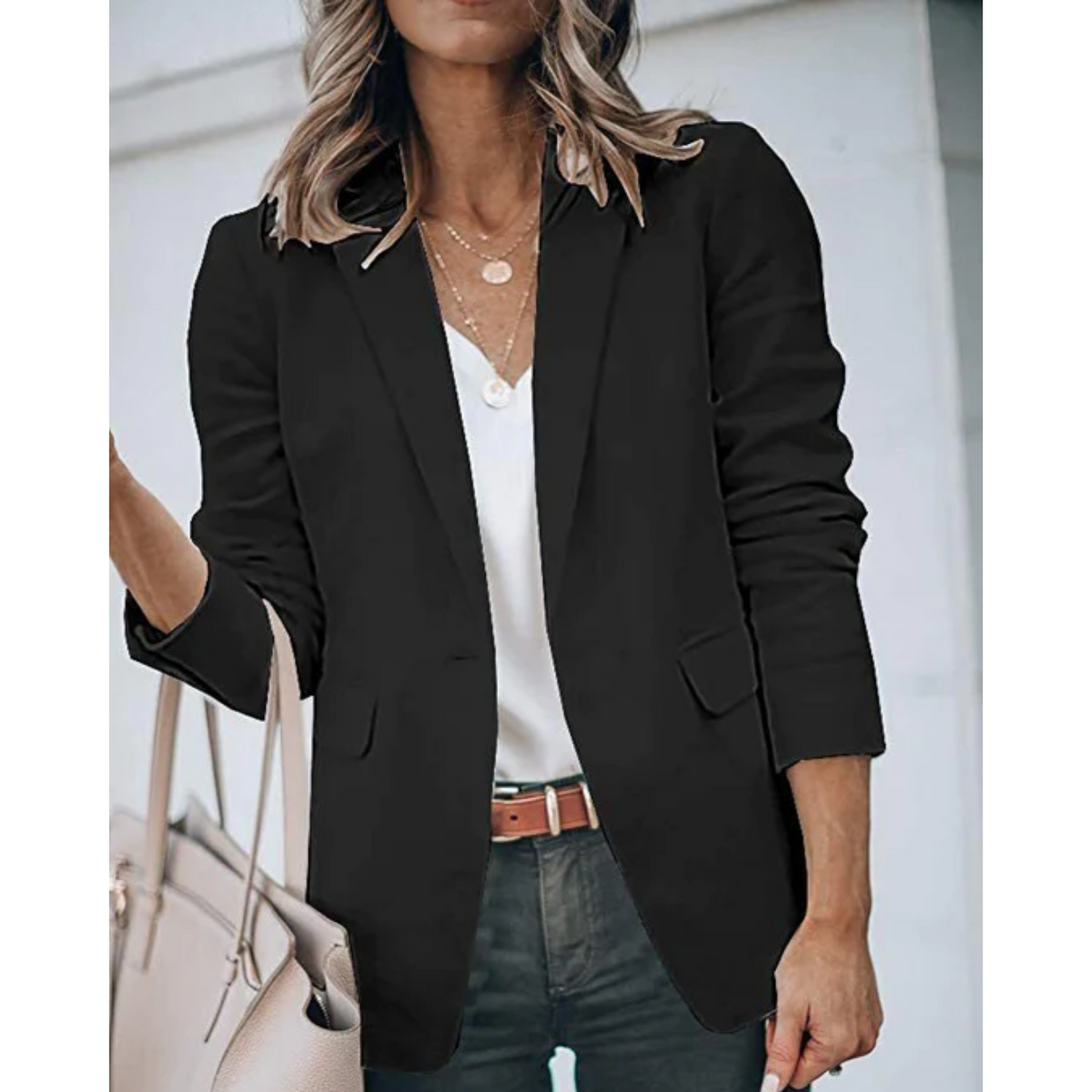 Aurora - Blazer mujer manga larga corte clásico