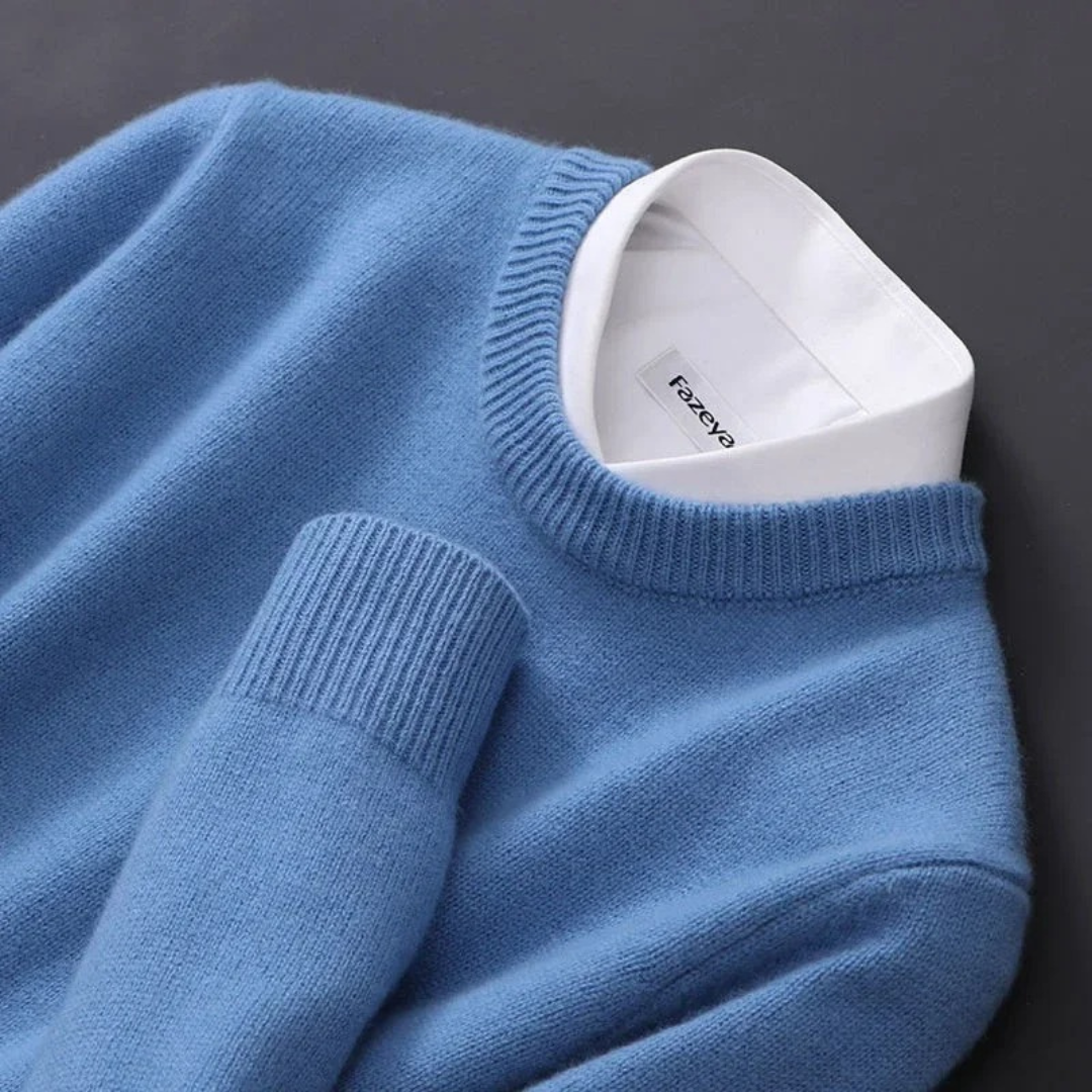 Andrés - Suéter de punto para hombre cuello redondo