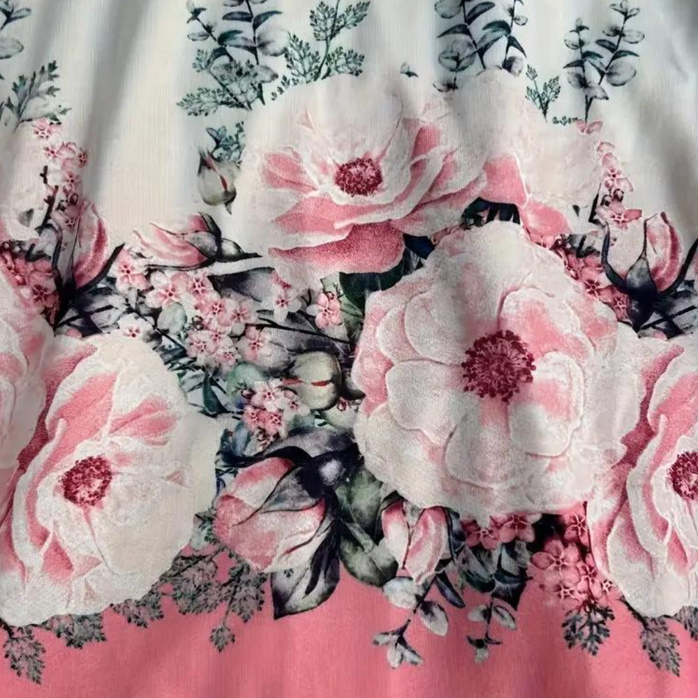 Marina - Chaqueta de lana con capucha estampada floral mujer
