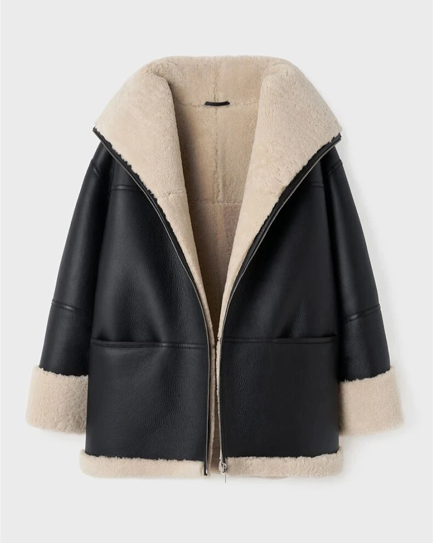 Liv – Chaqueta de piel de oveja para mujer en estilo oversize