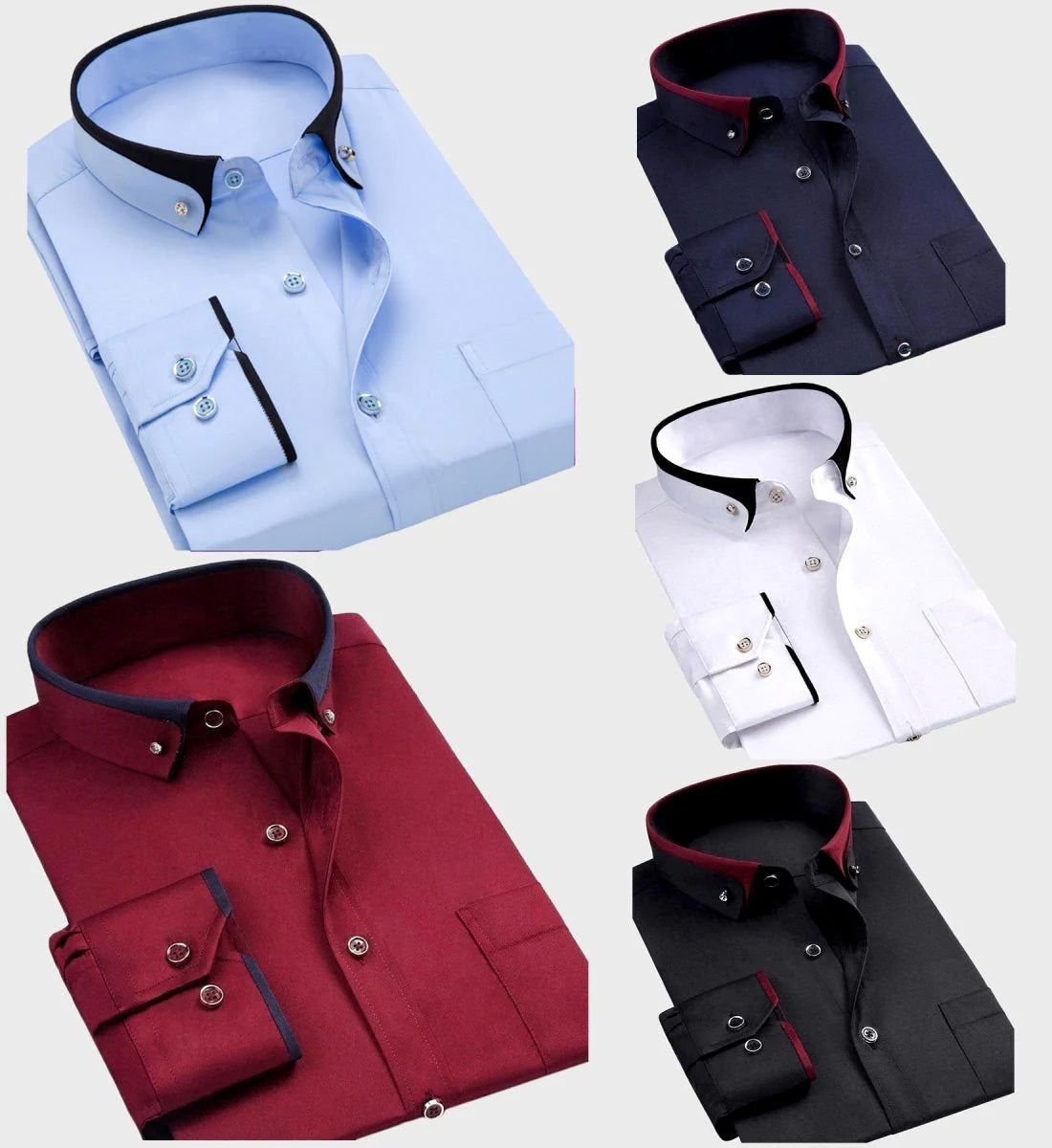 Daniel – Camisa de vestir para hombre con cuello contrastado