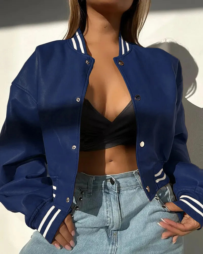 Valeria – Chaqueta algodón corta varsity mujer