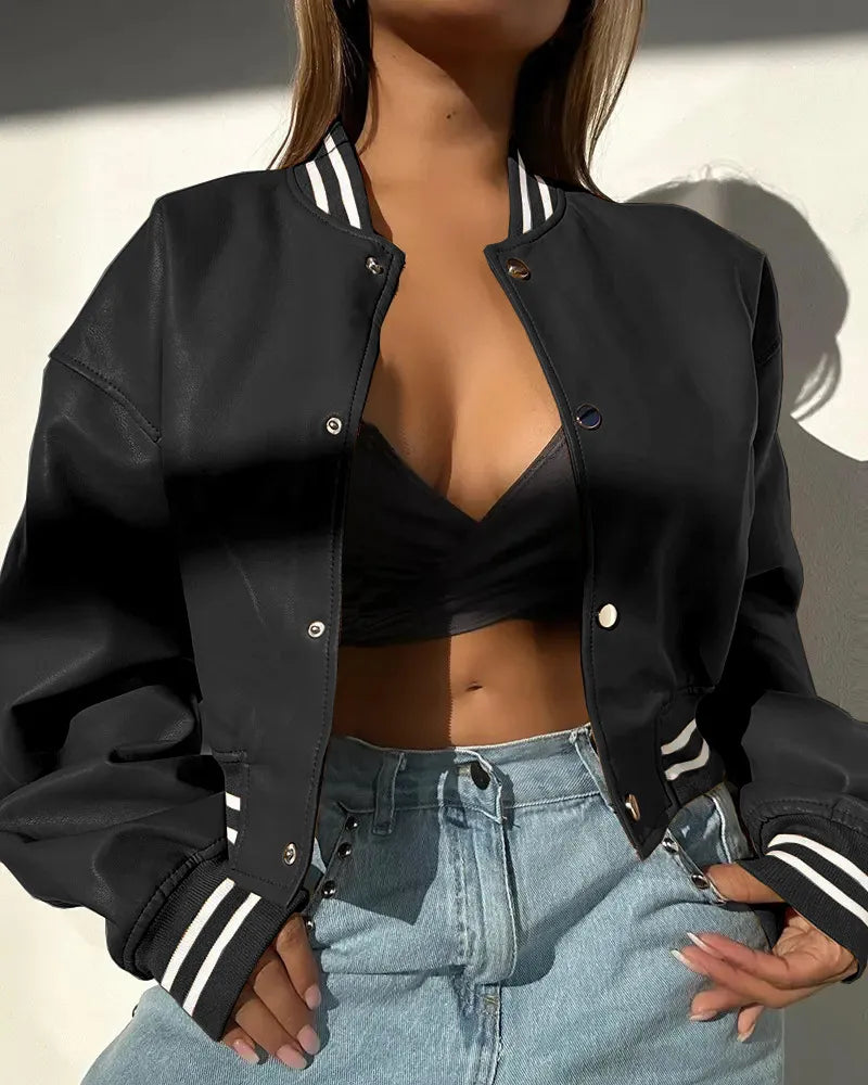 Valeria – Chaqueta algodón corta varsity mujer