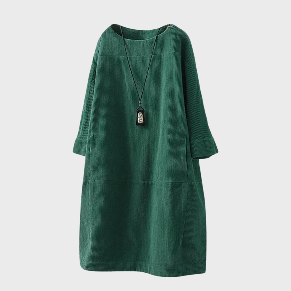 Lucia - Vestido holgado de pana azul celeste mujer
