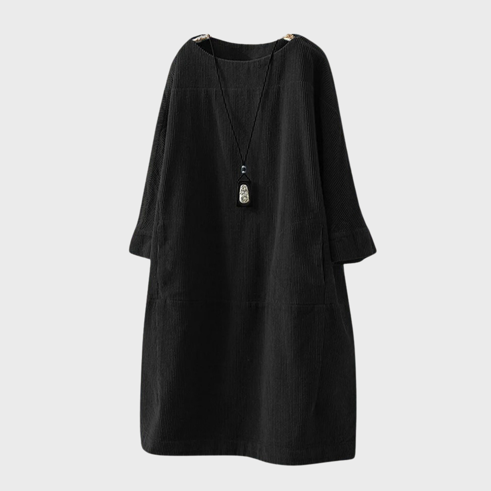 Lucia - Vestido holgado de pana azul celeste mujer