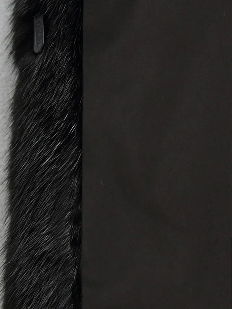 Amelia – Abrigo largo de pelo con capucha