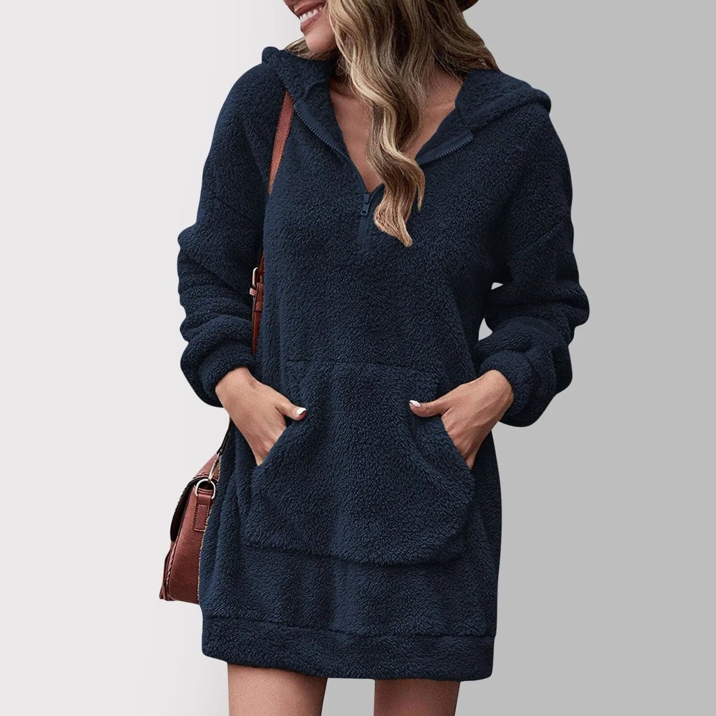 Valentina - Vestido sudadera con capucha y bolsillo mujer