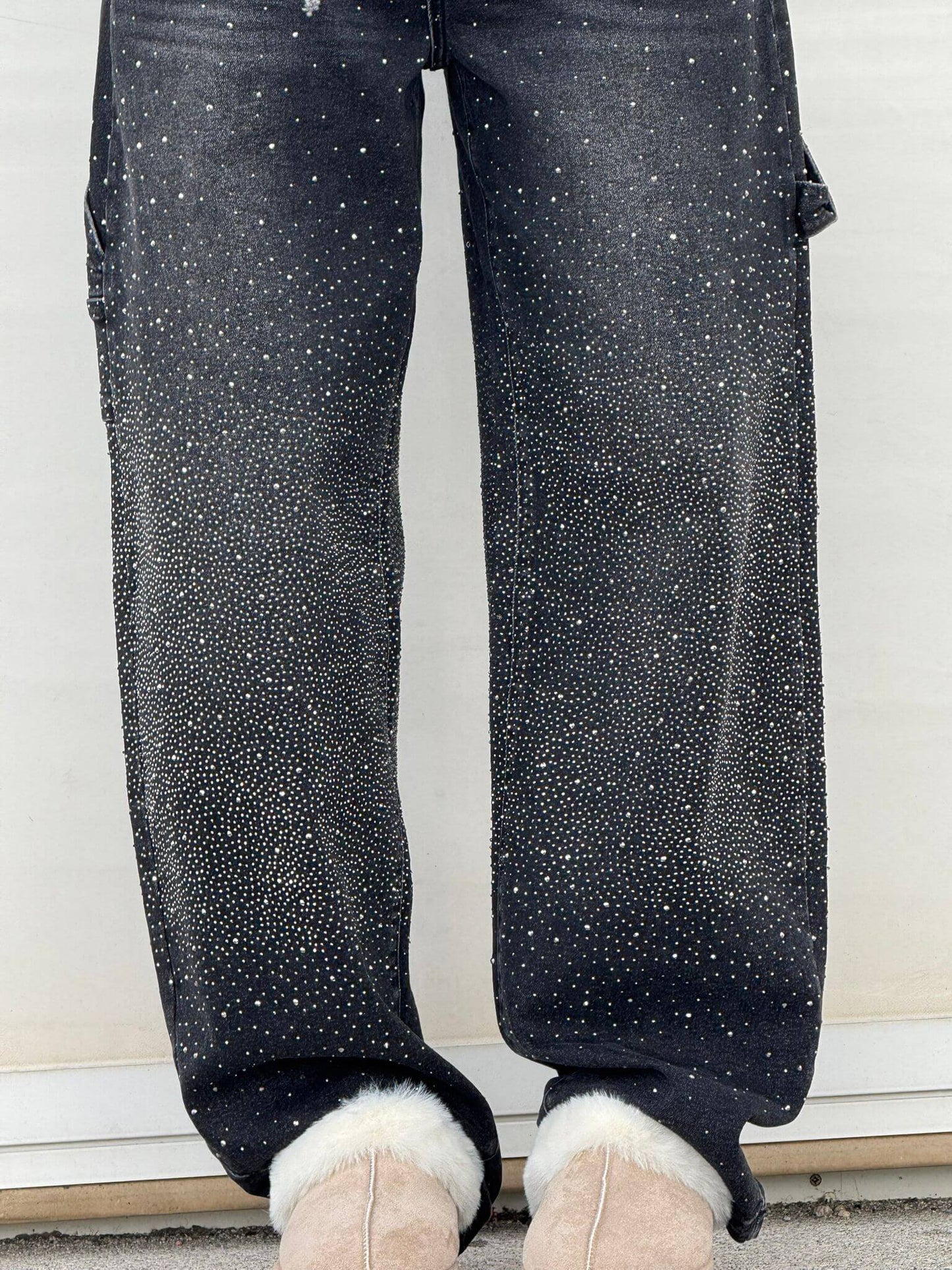 Paula – Pantalones Vaqueros Anchos con Brillos para Mujer