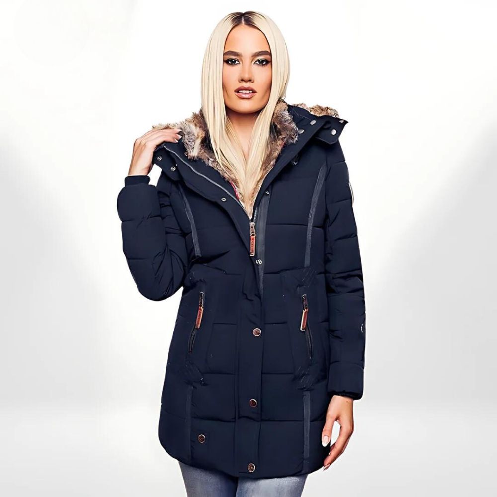 Natalia – Chaqueta acolchada con capucha y forro de peluche para mujer