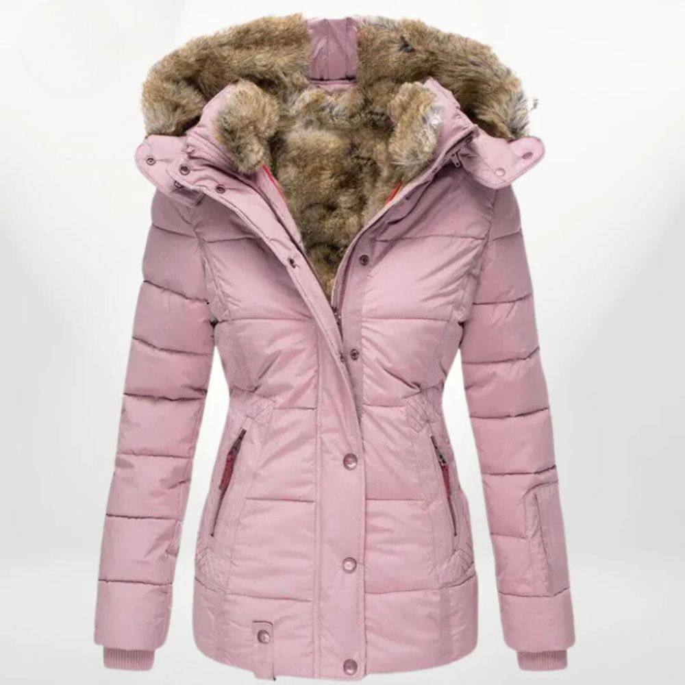 Natalia – Chaqueta acolchada con capucha y forro de peluche para mujer