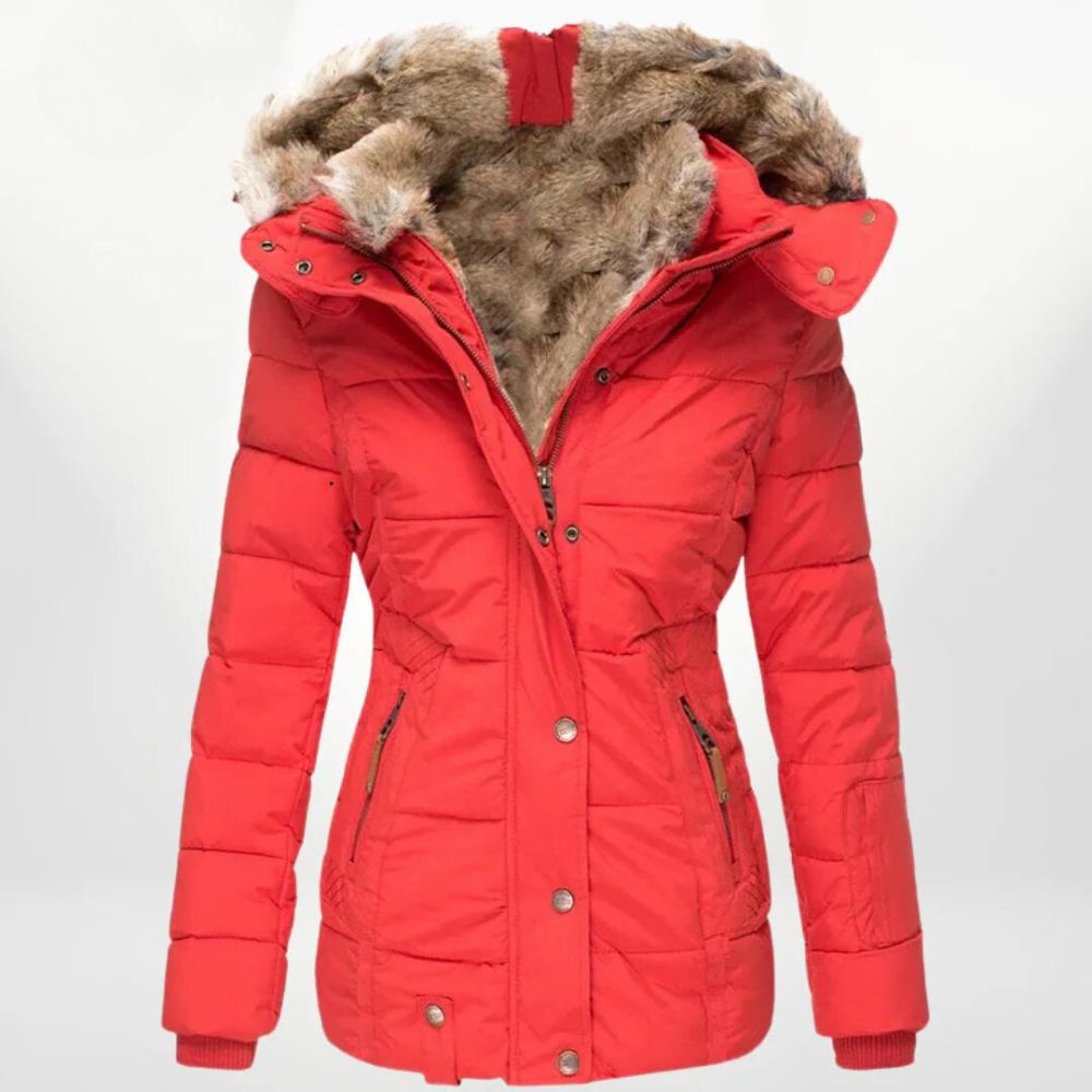 Natalia – Chaqueta acolchada con capucha y forro de peluche para mujer