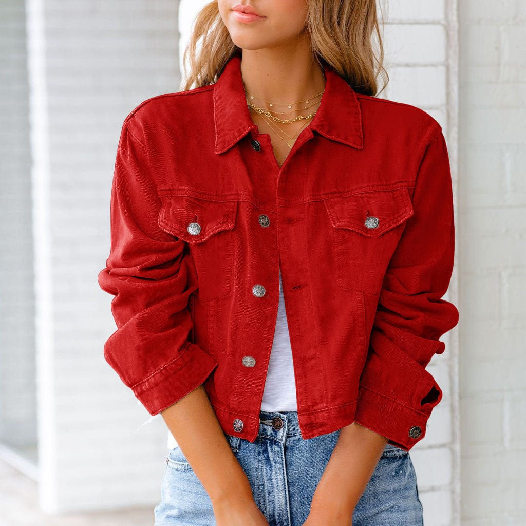 Carla - Chaqueta corta de denim de algodón para mujer