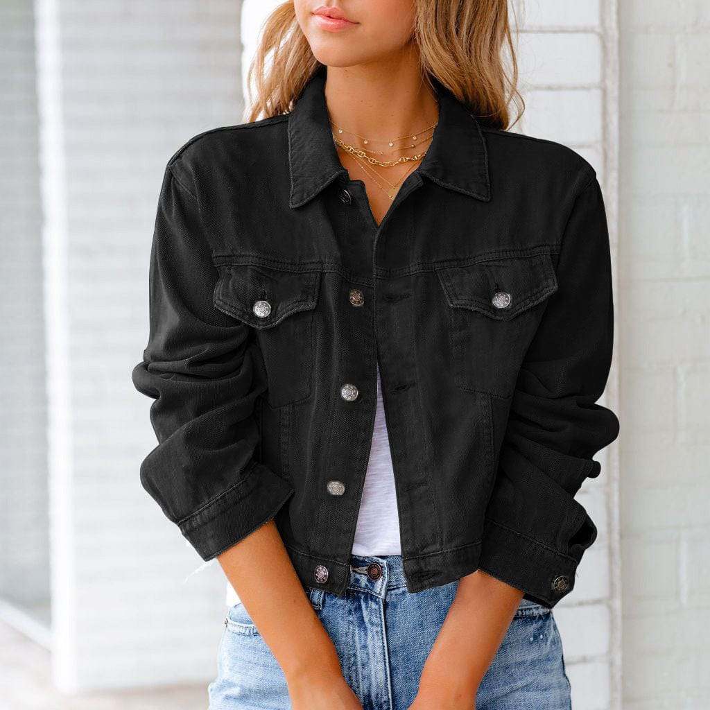 Carla - Chaqueta corta de denim de algodón para mujer