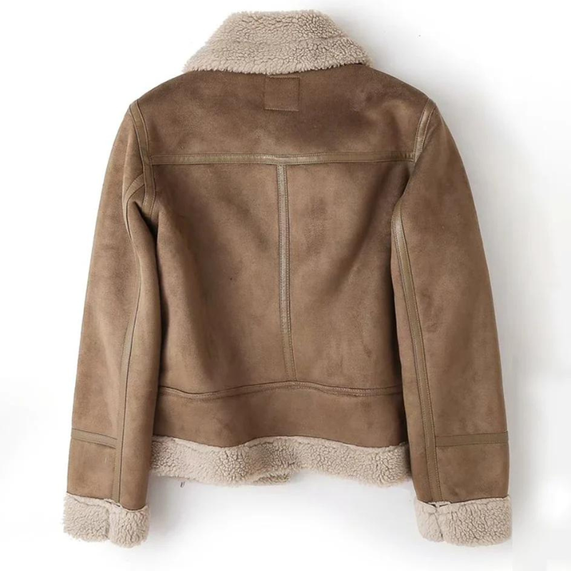 Lia – Chaqueta de Invierno Estilo Aviador con Forro de Borrego