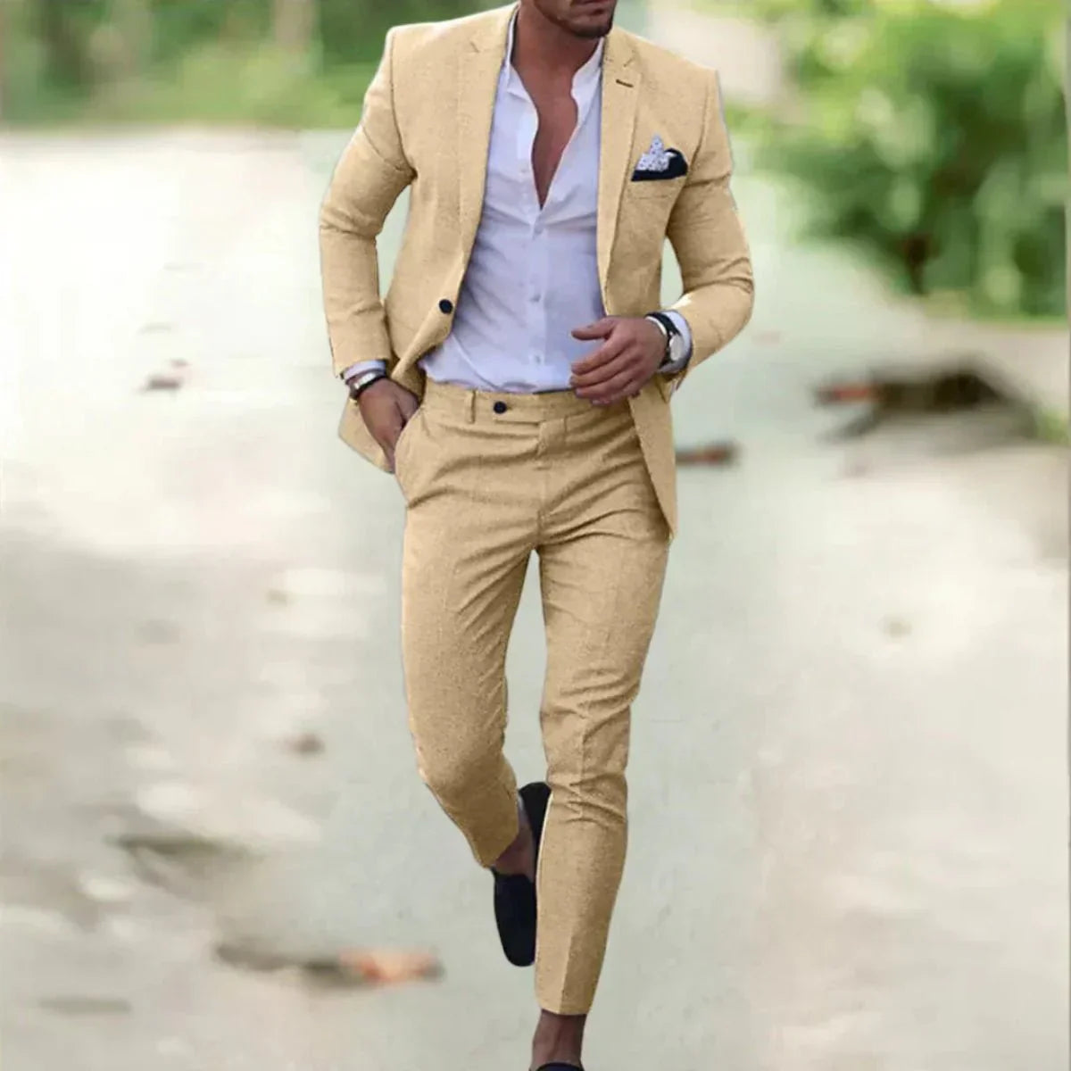 Adrián – Traje slim fit con americana estructurada para hombre