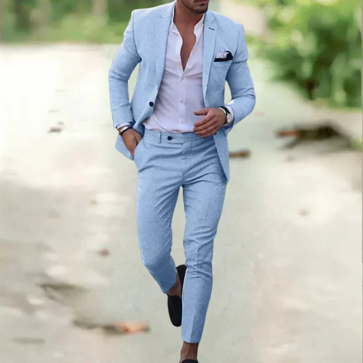 Adrián – Traje slim fit con americana estructurada para hombre