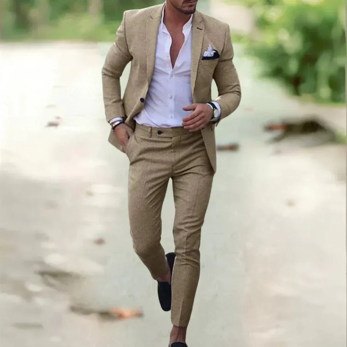 Adrián – Traje slim fit con americana estructurada para hombre