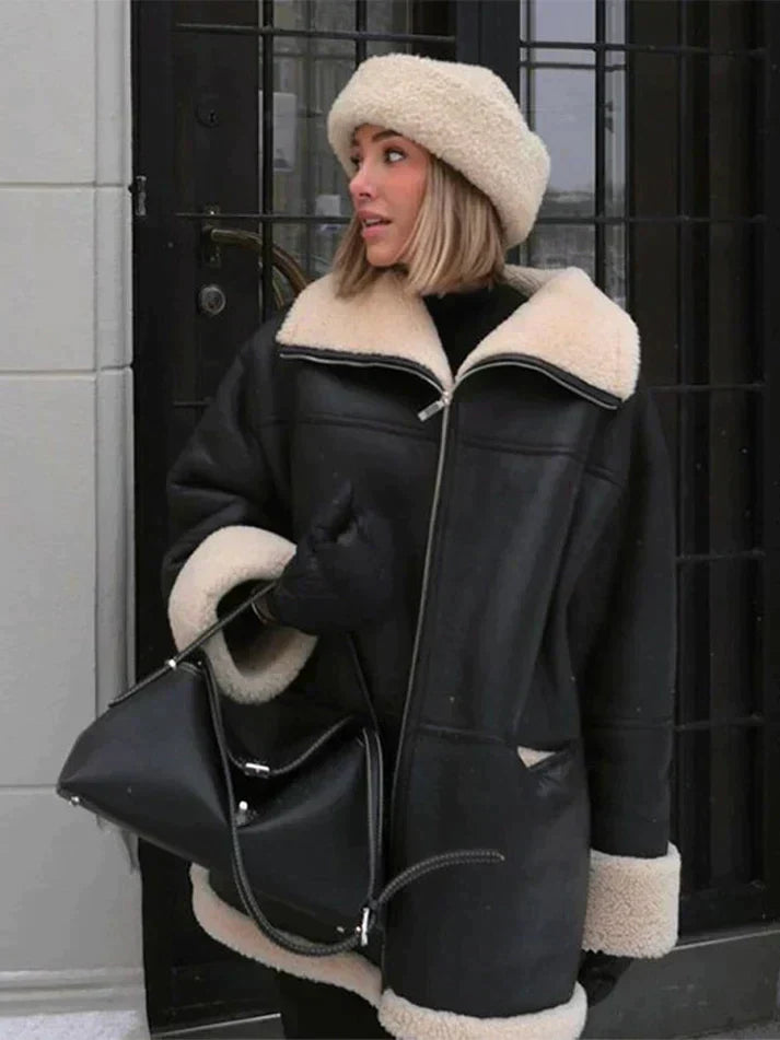 Isabella - Chaqueta de mujer con forro de borrego