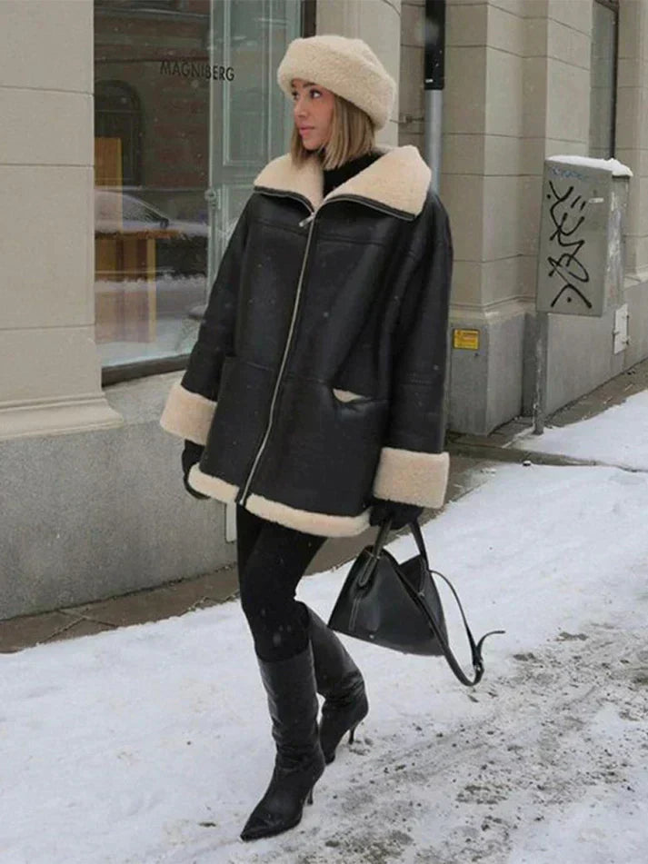 Isabella - Chaqueta de mujer con forro de borrego