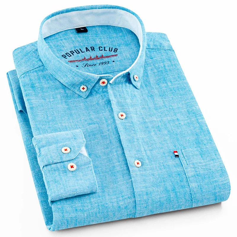 Alejandro - Camisa blanca de hombre manga larga