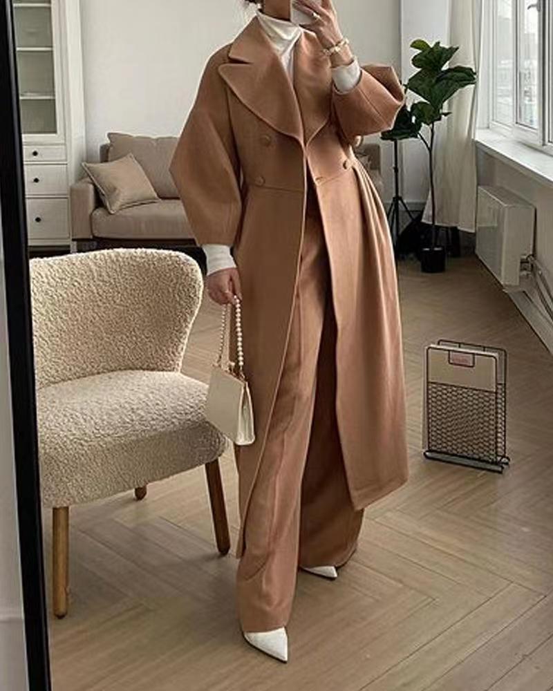 Claudine - Abrigo lana largo para mujer moda invierno elegante