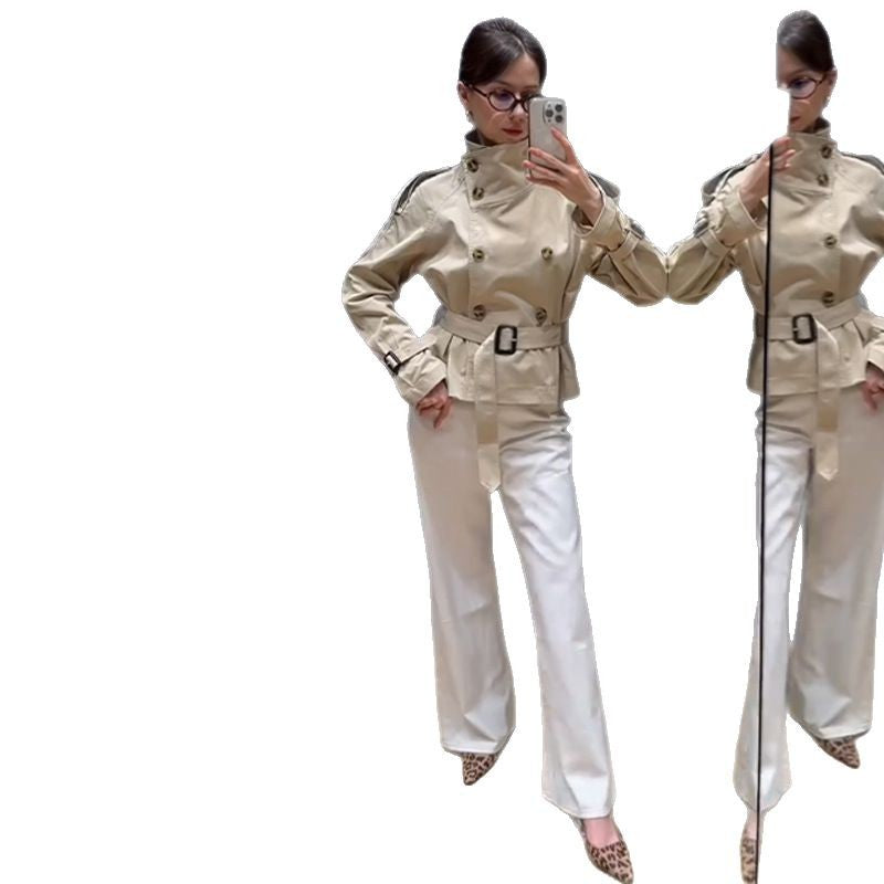 Isabella - Gabardina corta de mujer con cinturón