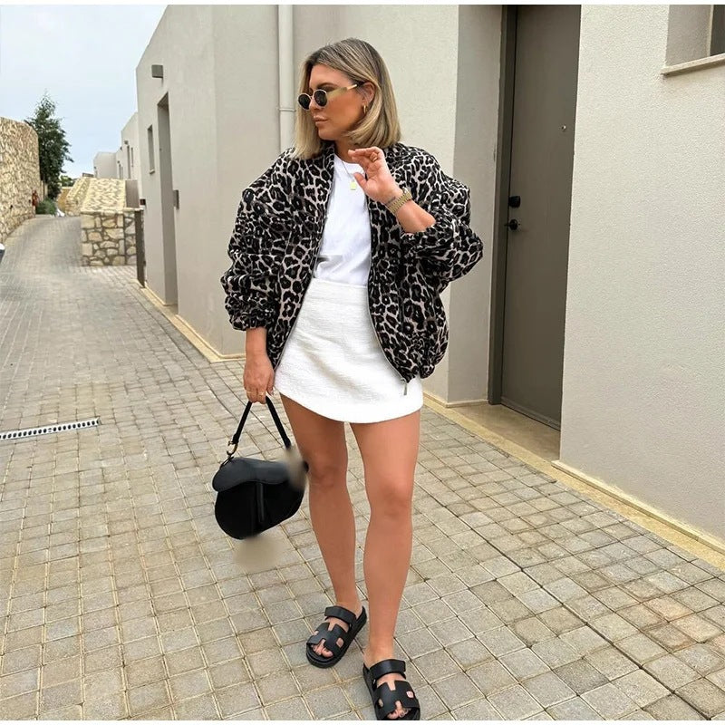 Isabella - Chaqueta acolchada mujer animal print