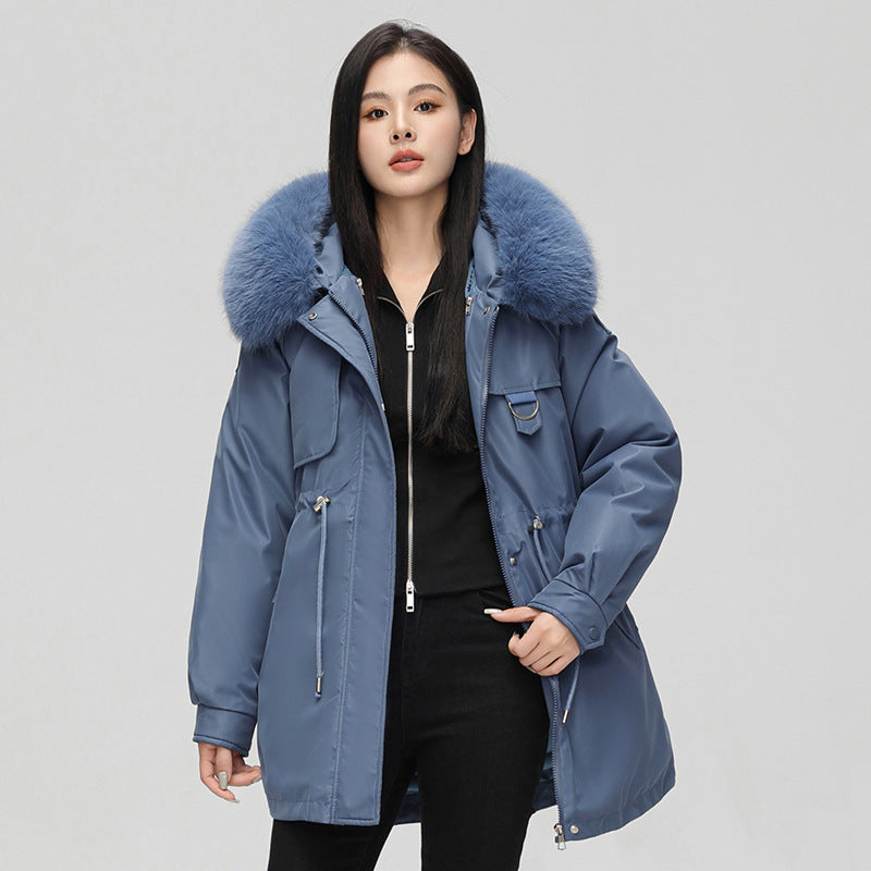 Julieta - Parka marrón de mujer con cuello de pelo