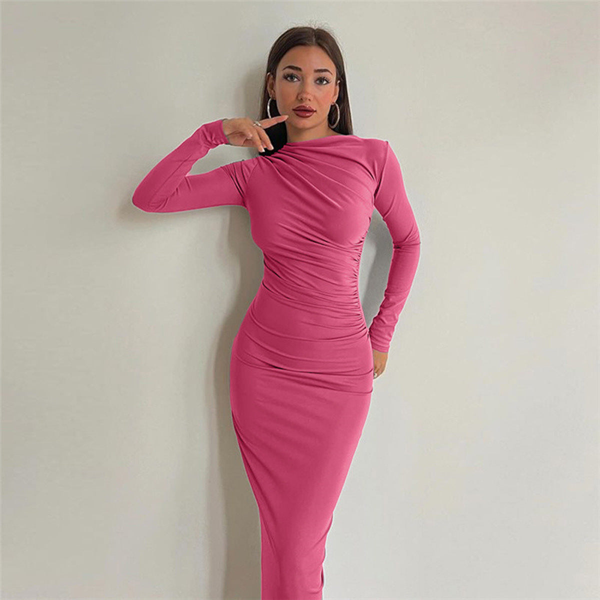 Adriana - Vestido ajustado largo mujer manga larga