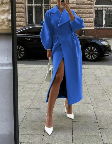 Claudine - Abrigo lana largo para mujer moda invierno elegante