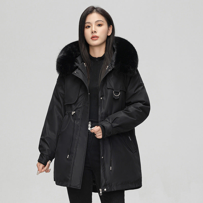 Julieta - Parka marrón de mujer con cuello de pelo