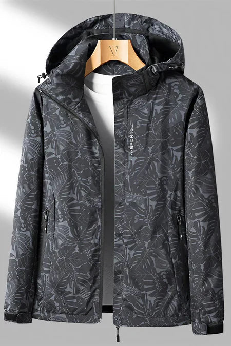Natalia - Chaqueta impermeable ligera con capucha y estampado mujer