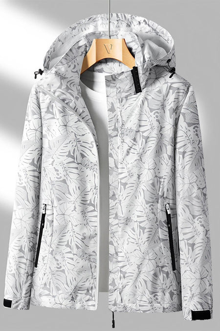 Natalia - Chaqueta impermeable ligera con capucha y estampado mujer