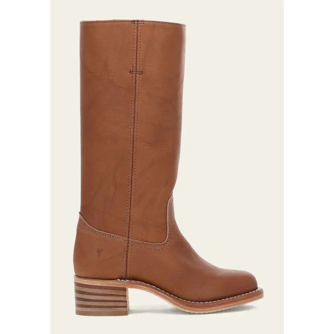 Valeria - Botas altas de cuero marrón con tacón bajo mujer
