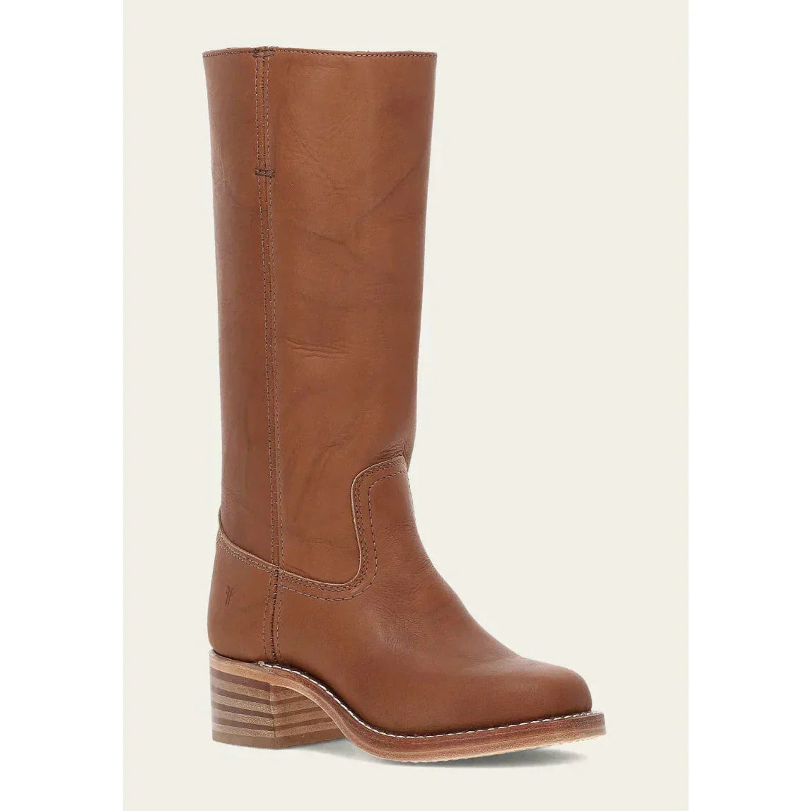 Valeria - Botas altas de cuero marrón con tacón bajo mujer
