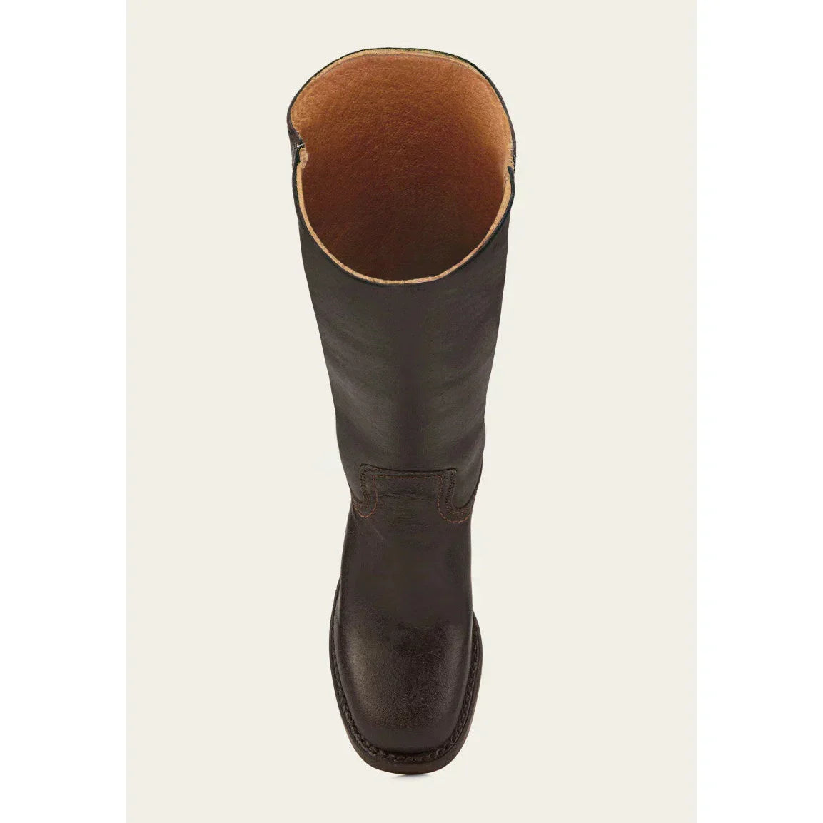 Valeria - Botas altas de cuero marrón con tacón bajo mujer