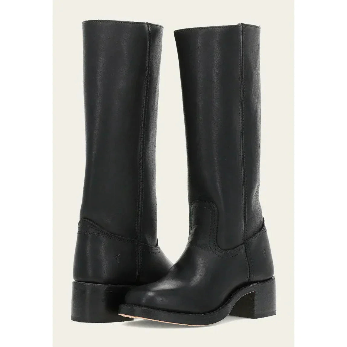 Valeria - Botas altas de cuero marrón con tacón bajo mujer