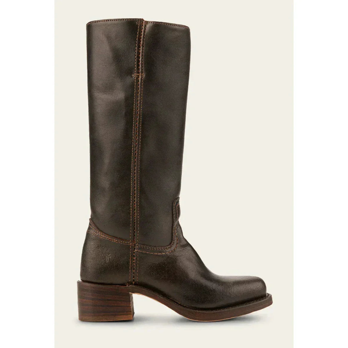 Valeria - Botas altas de cuero marrón con tacón bajo mujer