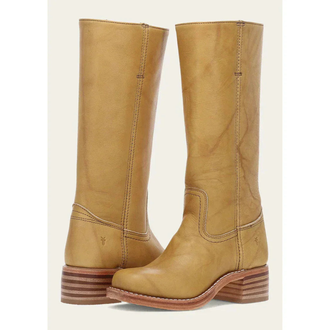 Valeria - Botas altas de cuero marrón con tacón bajo mujer