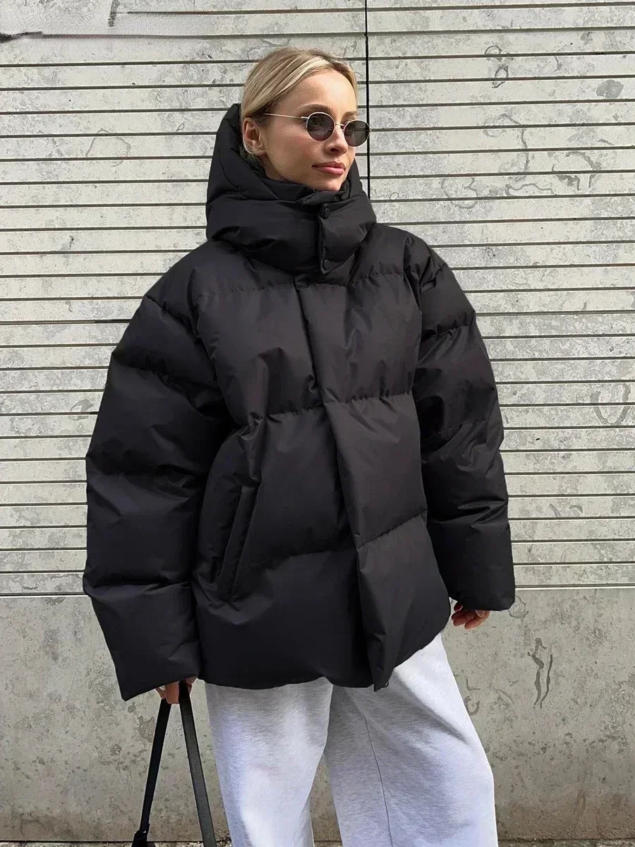 Lucia - Chaqueta algodón acolchada larga con capucha mujer