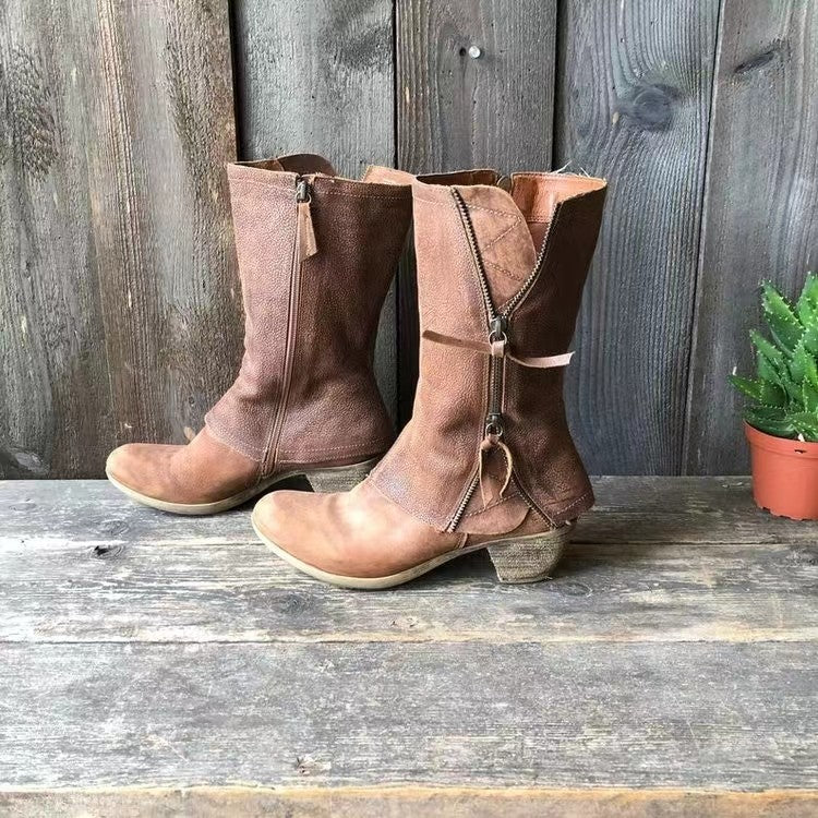 Sienna – Botas Vaqueras Cowboy con Cremallera y Estilo Vintage