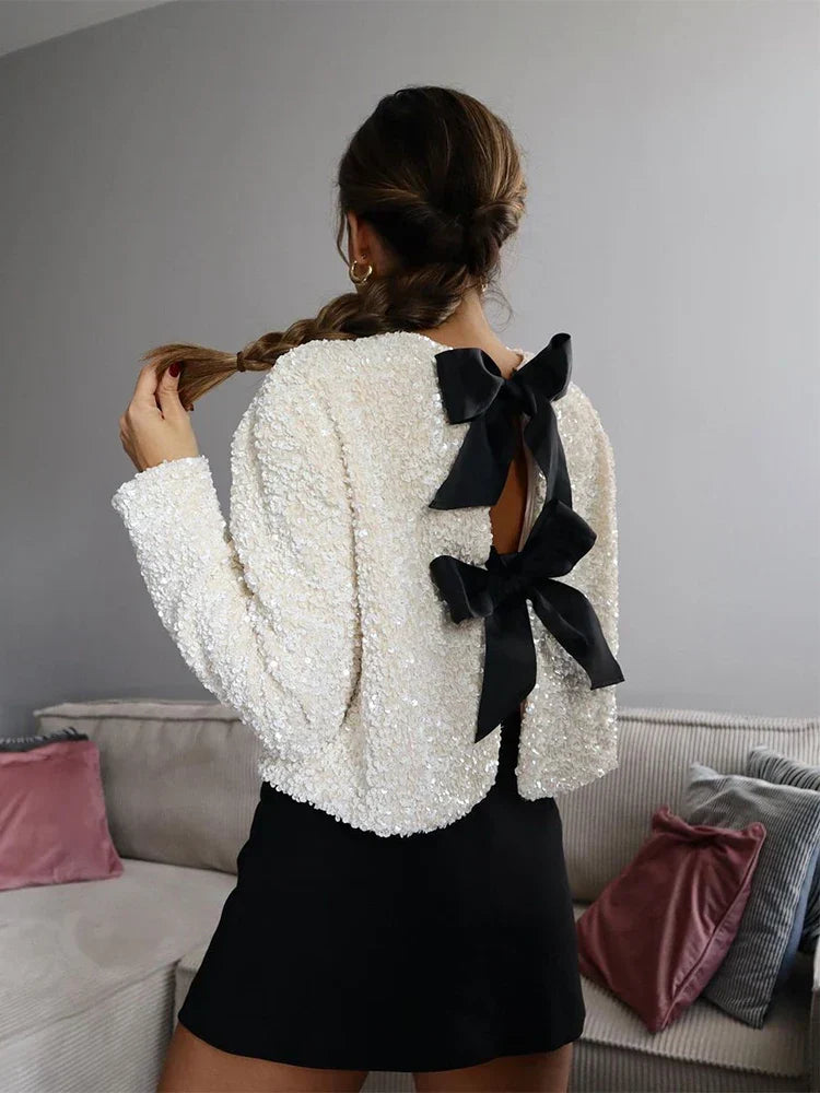 Clara – Chaqueta corta con lazo para mujer