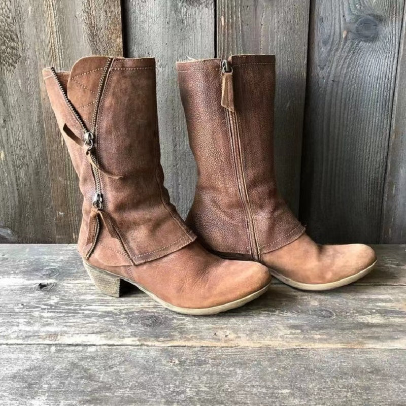 Sienna – Botas Vaqueras Cowboy con Cremallera y Estilo Vintage