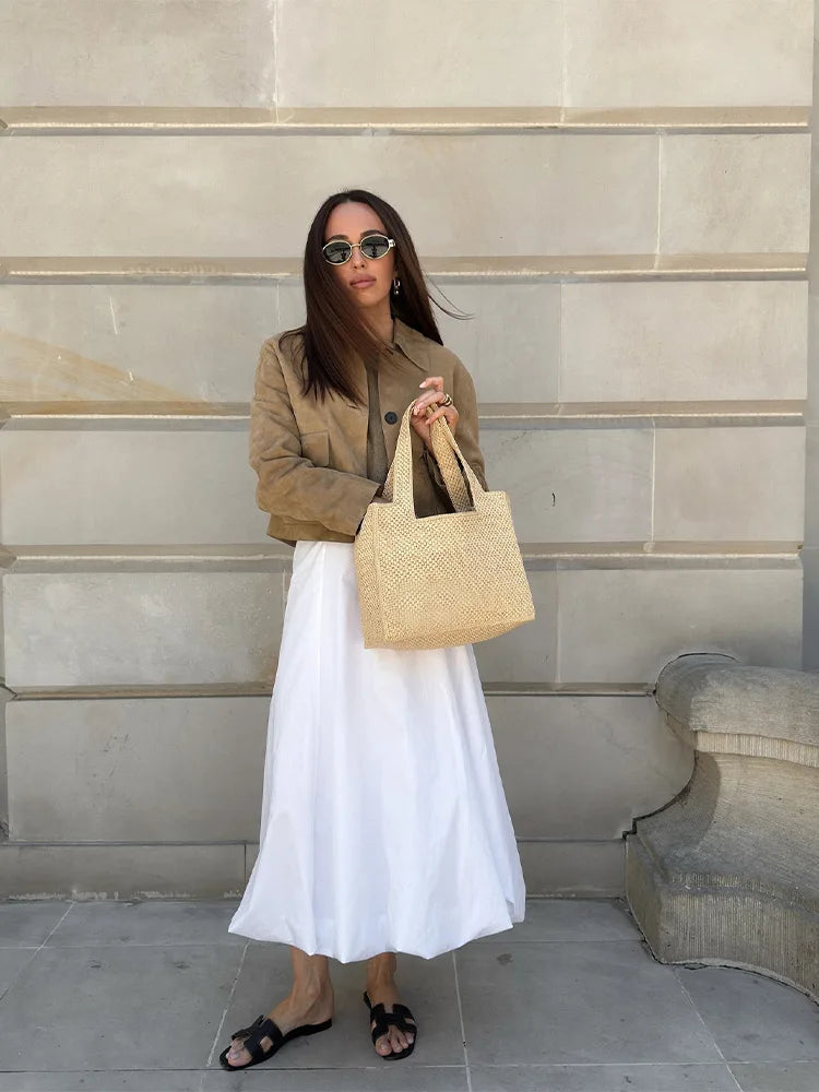 Irene - Chaqueta corta de ante sintético para mujer