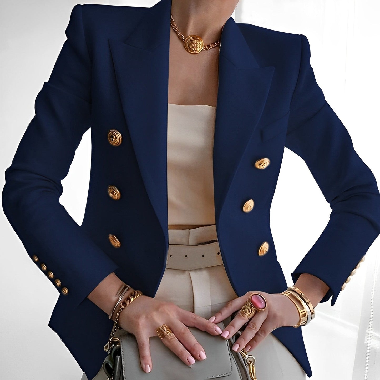 Atenea - Blazer mujer con botones dorados