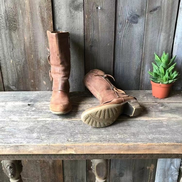 Sienna – Botas Vaqueras Cowboy con Cremallera y Estilo Vintage
