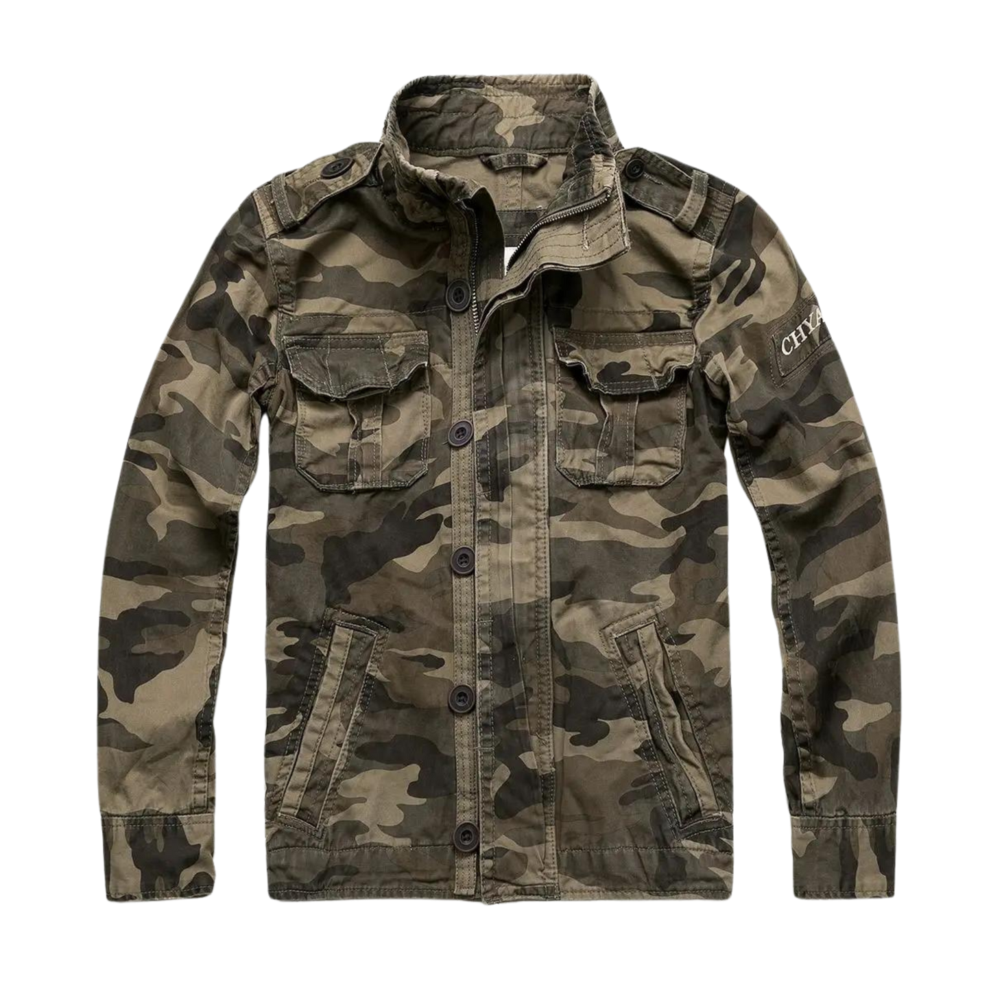 Samuel - Chaqueta de hombre estilo militar con estampado camuflaje